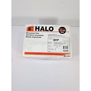 Halo 301P 6-inch Matte White Open Trim Rings for Recessed Fixtures Case of 12